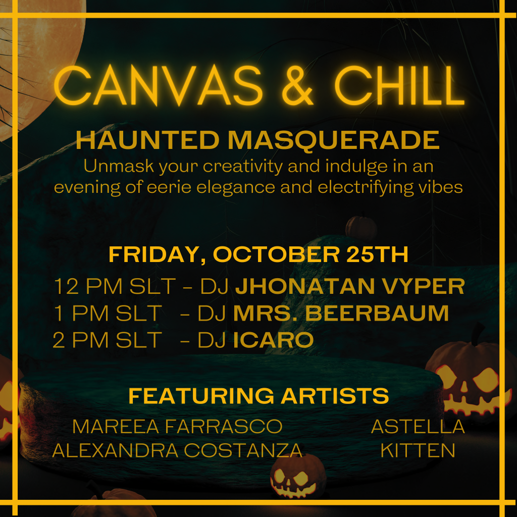 CANVAS & CHILL – Haunted Masquerade Poster