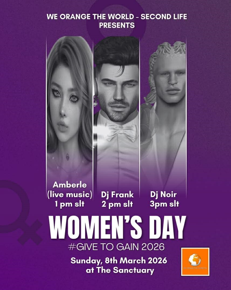 This Sunday, March 8th, we are turning The Sanctuary into a sea of violet. We are proud to announce the 5th anniversary of We Orange The World — Second Life, a campaign dedicated to supporting UN Women’s initiatives against gender-based violence.